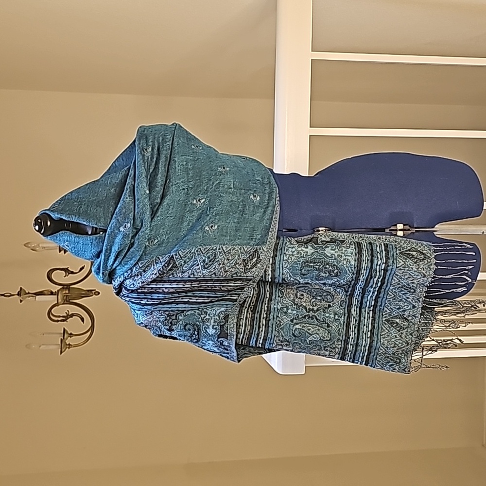 Large Blue Wrap Scarf